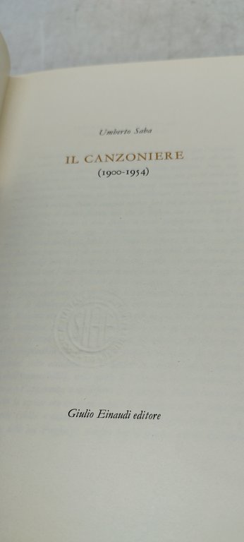 il canzoniere di umberto saba einaudi