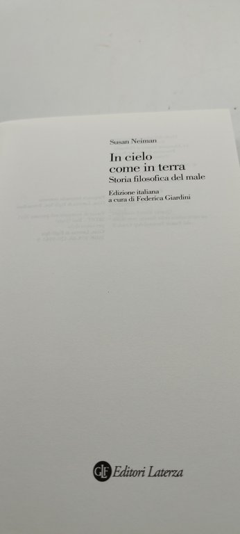 il cielo come in terra storia filosofica del male