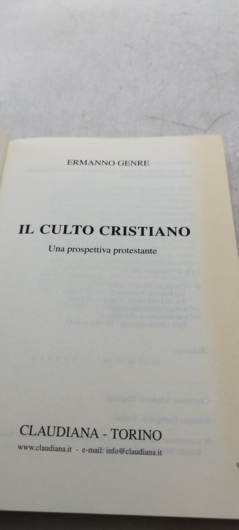 il culto cristiano una prospettiva protestante ermanno genre