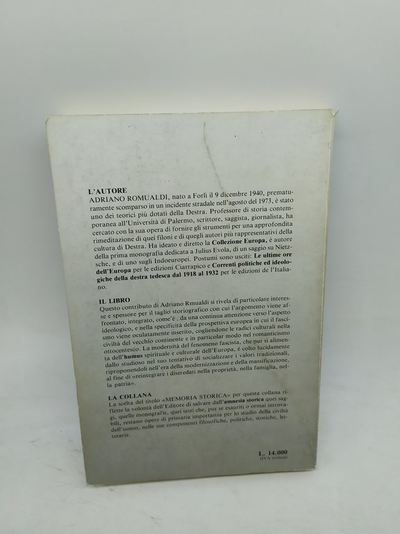 il fascismo come fenomeno europeo adriano romualdi settimo sigillo