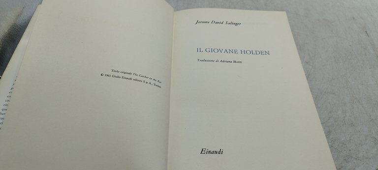 il giovane holden einaudi