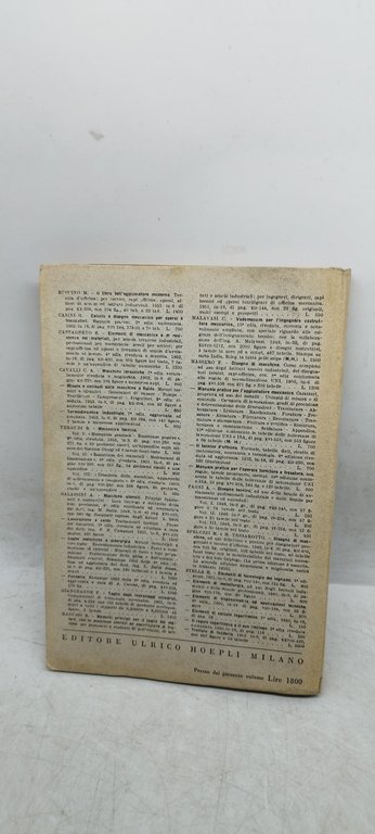 il libro del tornitore mderno tecnica d'officina hoepli