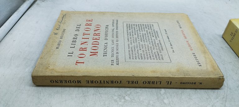 il libro del tornitore mderno tecnica d'officina hoepli