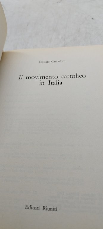 il movimento cattolico in italia