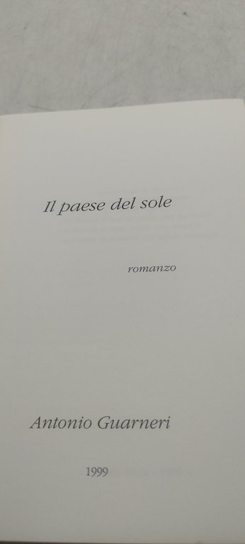 il paese del sole antonio guarneri