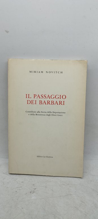 il passaggio dei barbari miriam novitch