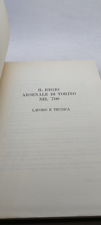 il regio arsenale di torino nel '700 lavoro e tecnica