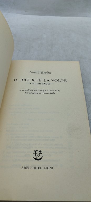 il riccio e la volpe adelphi