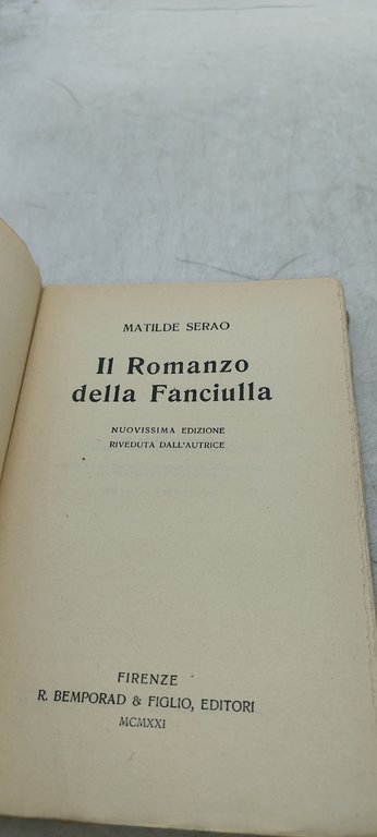 il romanzo della fanciulla matilde serao