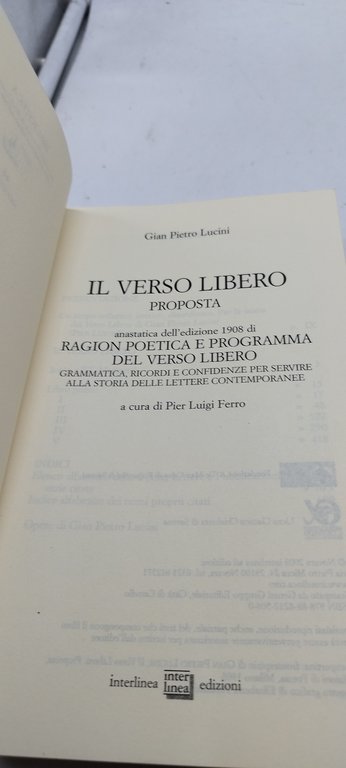 il verso libero proposta
