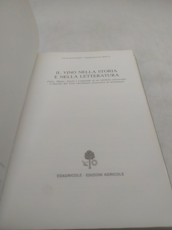 il vino nella storia e nella letteratura g mainardi p …