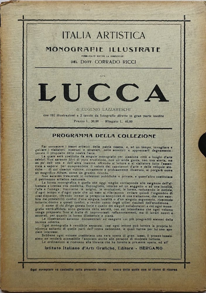 italia artistica monografie illustrate del dottor corrado ricci luccca