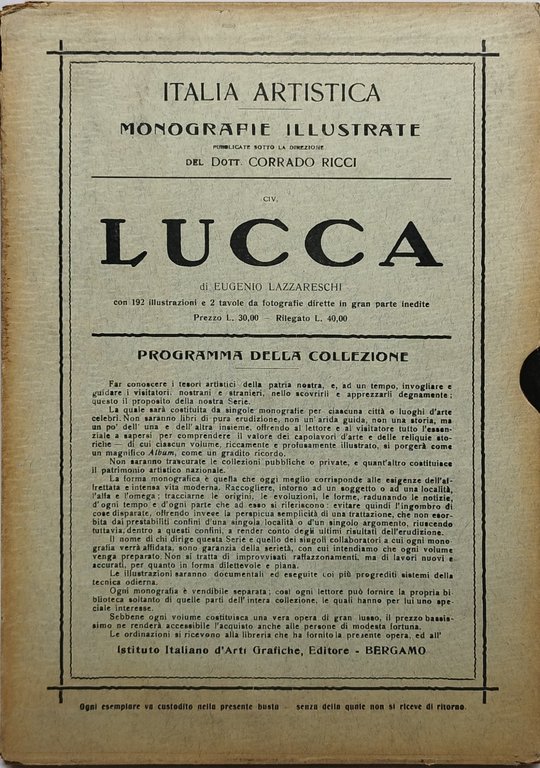 italia artistica monografie illustrate del dottor corrado ricci luccca