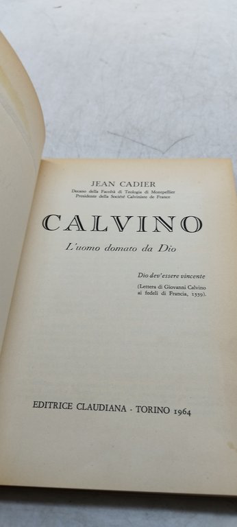 jean cadier calvino editrice claudiana