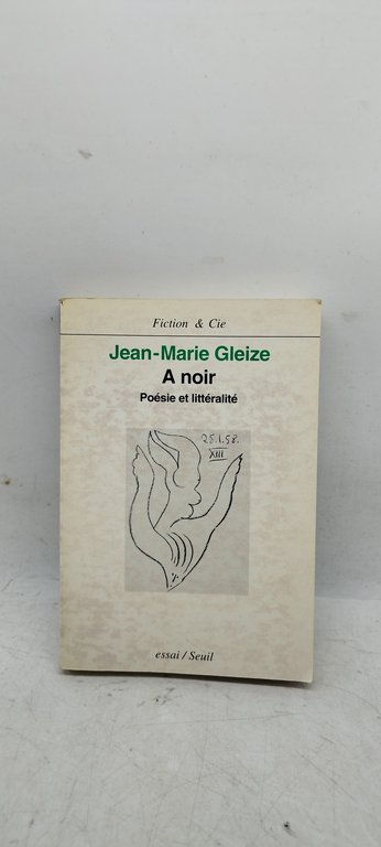 .jean marie gleize a noir poesie et littèralitè essai suil