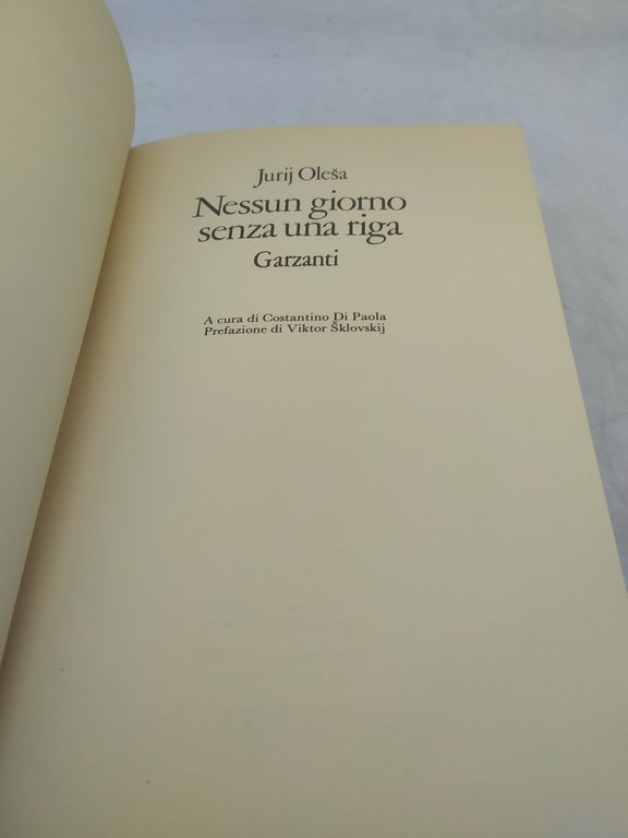jurij olesa nessun giorno senza una riga garzanti