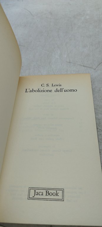 l'abolizione dell'uomo jaca book