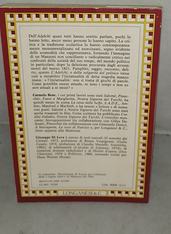 l'adelchi o della volgarità del politico carmelo bene giuseppe di … | Immagine Gallery 2