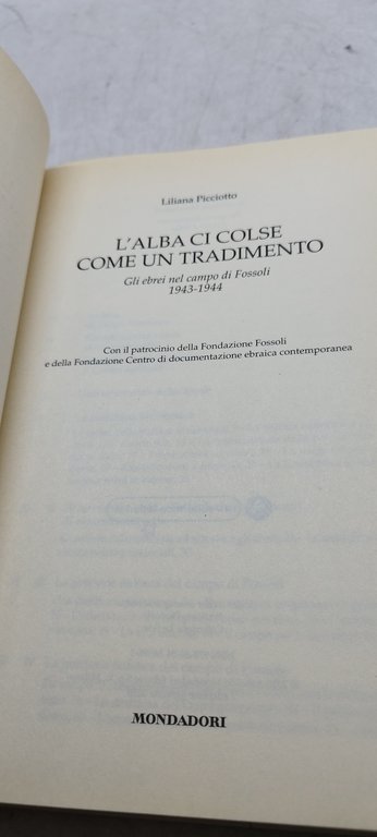 l'alba ci colse come un tradimento liliana picciotto
