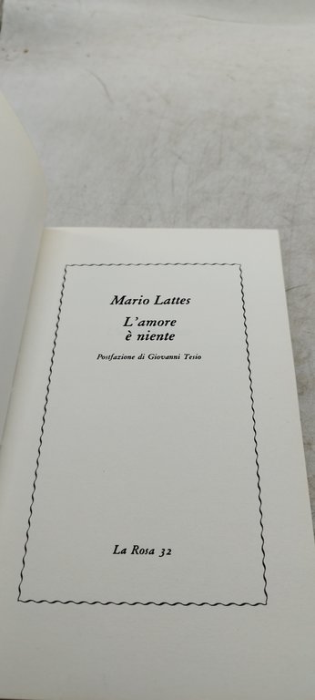 l'amore e niente mario lattes