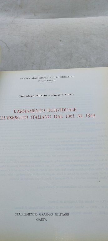 l'armamento individuale dell'esercito italiano dal 1861 al 1943