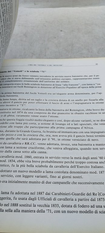 l'armamento individuale dell'esercito italiano dal 1861 al 1943