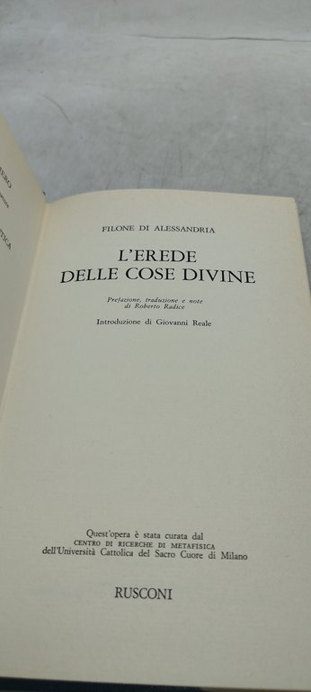 l'erede delle cose divine rusconi