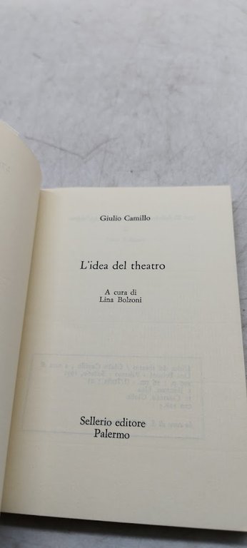 l'idea del theatro sellerio editore