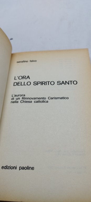 l'ora dello spirito santo serafino falvo