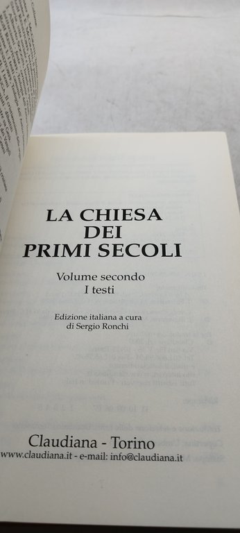 la chiesa dei primi secoli claudiana 2 volumi