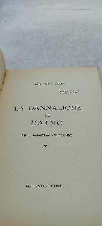 la dannazzione di caino poema tragico