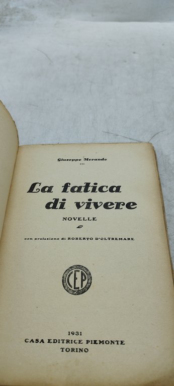 la fatica di vivere novelle giuseppe morando