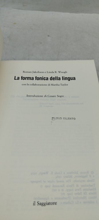 la forma fonica della lingua il saggiatore