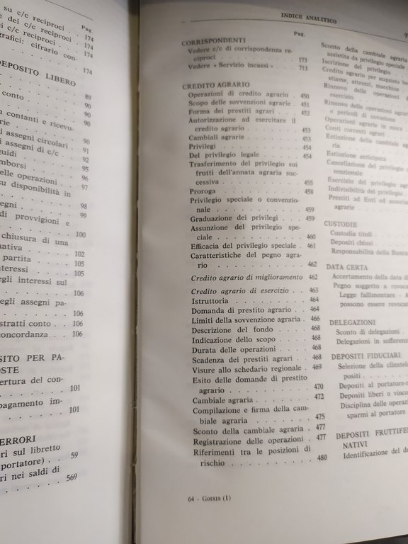 la funzione della banca nella pratica italiana 2 volumi g.goisis