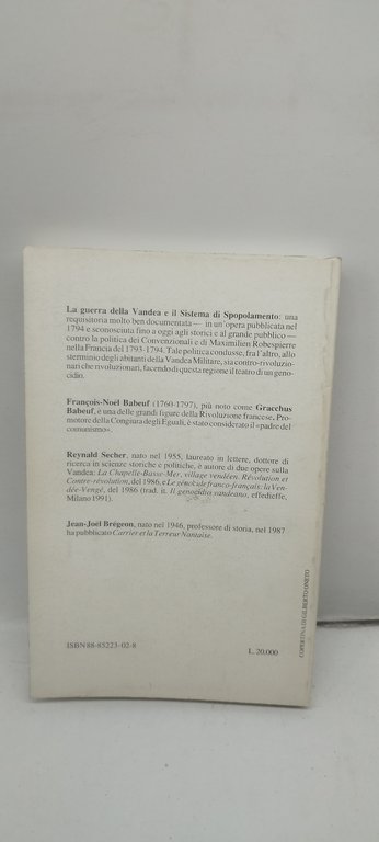 la guerra della vandea e il sistema di sopolamento