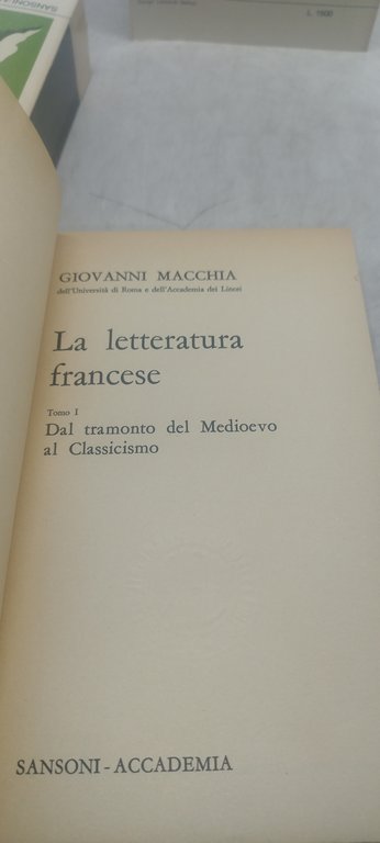 la letteratura francese 3 tomi sansoni le lettere del mondo