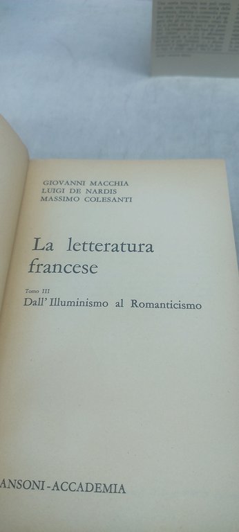 la letteratura francese 3 tomi sansoni le lettere del mondo