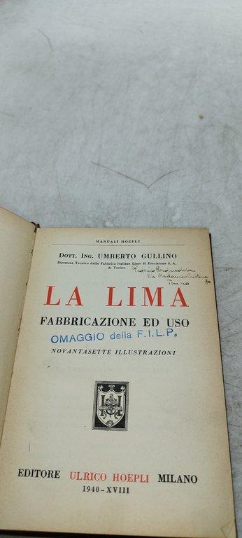 la lima fabbricazione ed uso hoepli