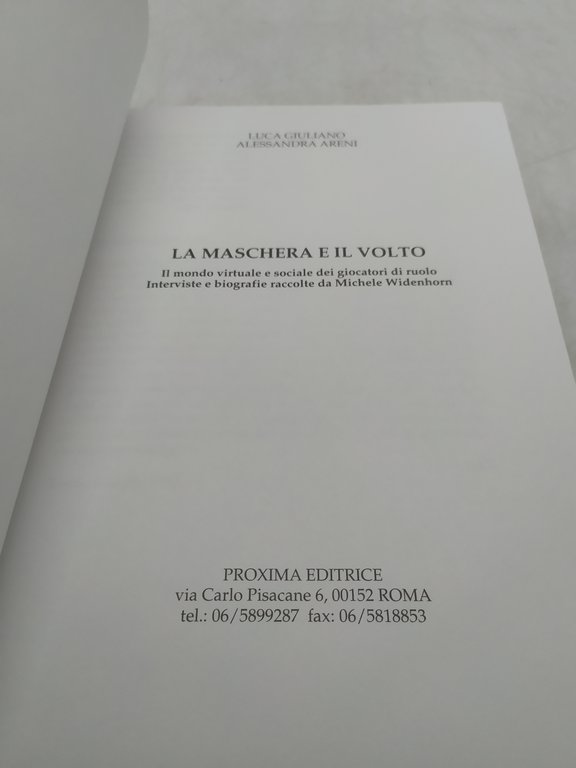 la maschera e il volto luca giuliano alessandro areni