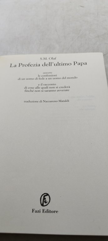 la profezia dell'ultimo papa fazi editore