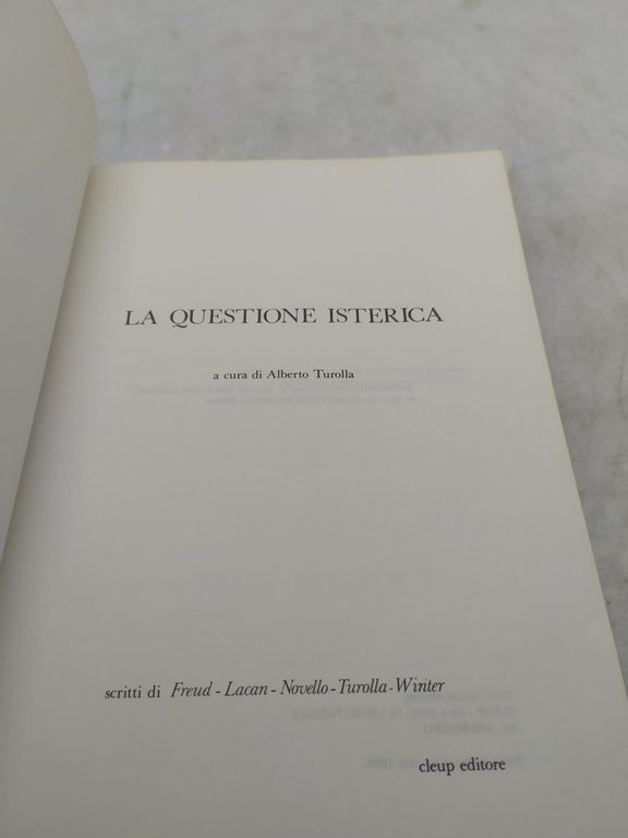 la questione isterica a cura di alberto turolla