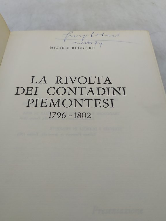 la rivolta dei contadini piemontesi michele ruggiero piemonte in bancarella