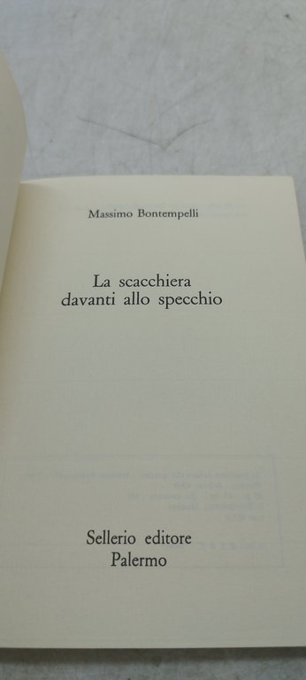 la scacchiera davanti allo specchio sellerio massimo bontempelli