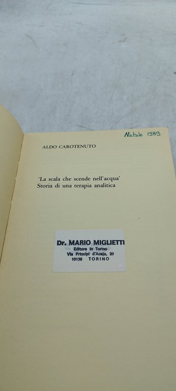 la scala che scende nell'acqua storia di una terapia analitica