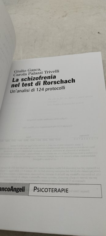 la schizofrenia nel test di rorschach un'analisi di 124 protocolli
