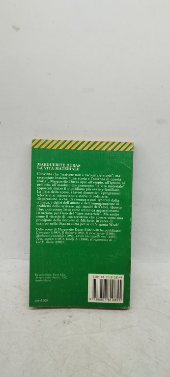 la vita materiale marguerite duras