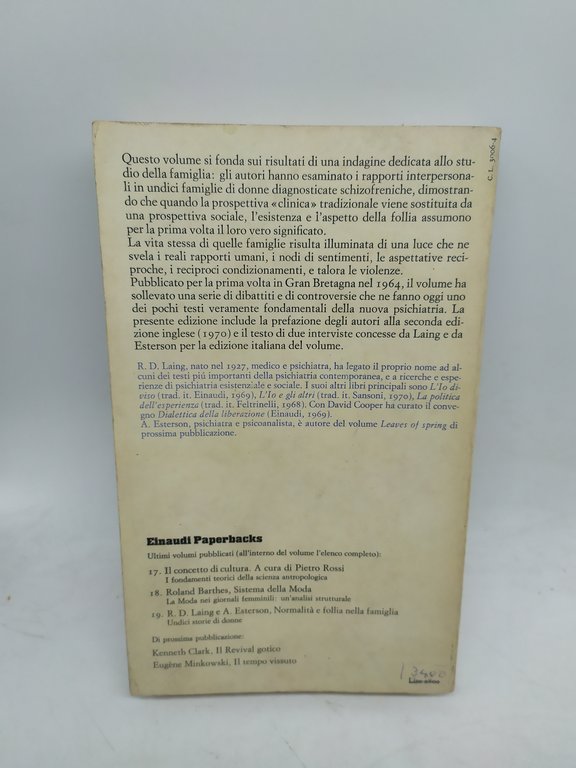 laing e esterson normalità e follia nella famiglia undici storie …