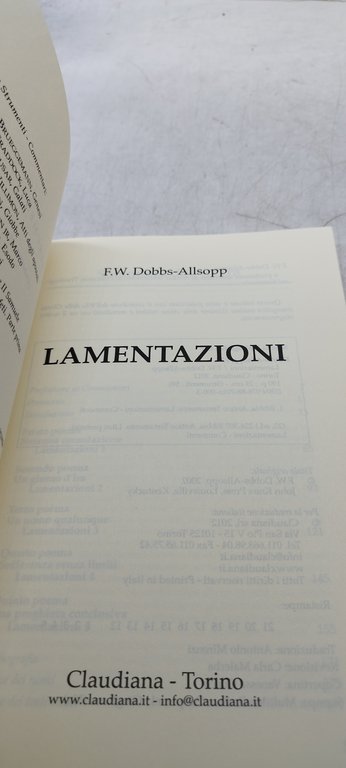 lamentazioni claudiana