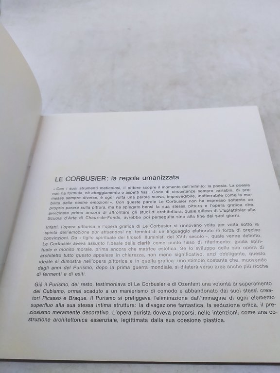 le corbusier catalogo olii sculture pastelli grafica arazzi galleria narciso