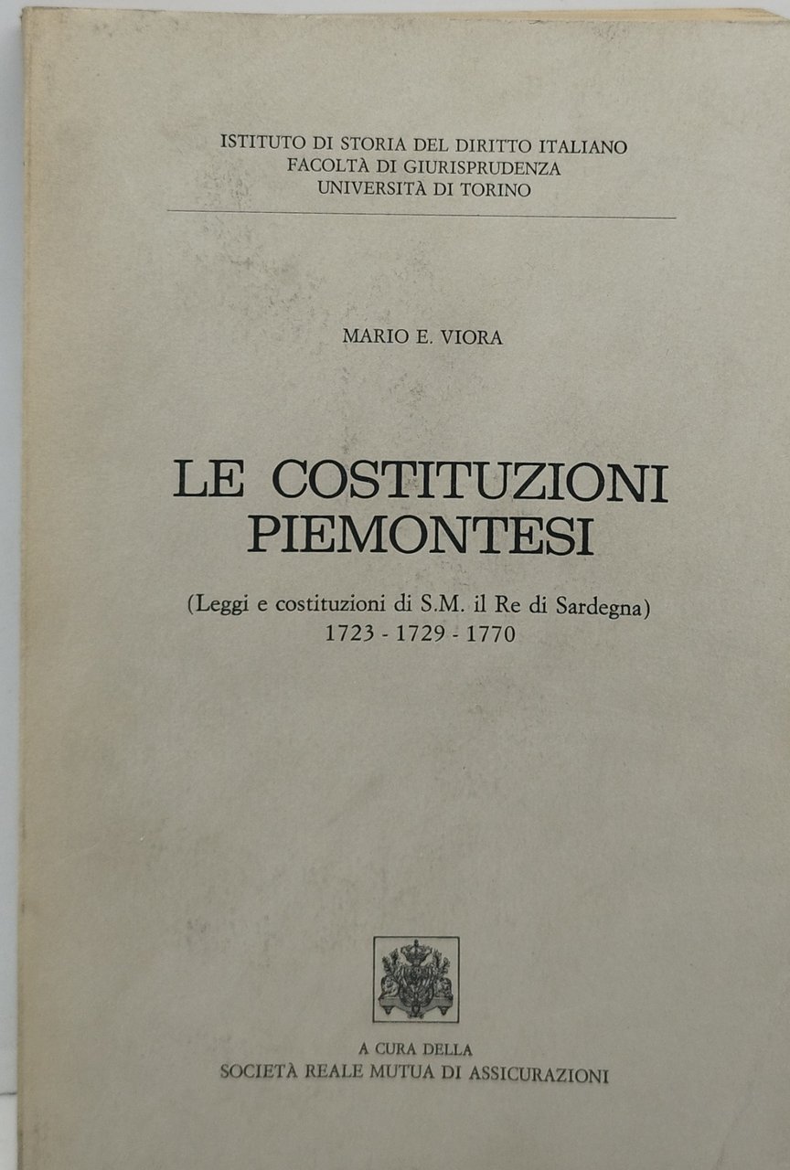 le costituzioni piemontesi mario e viora